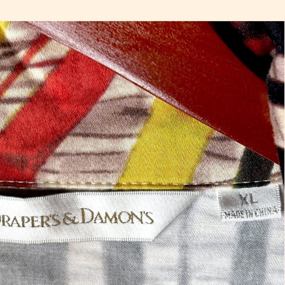 Drapers‎ & Damons Womens XL Jacket Geometric Print Art to Wear Artsy Safari - Picture 8 of 10